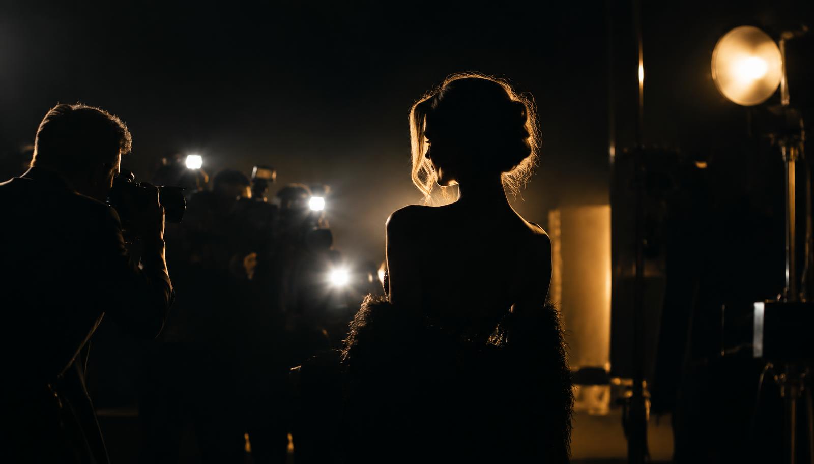 Celebrity and creator talent photographed on a campaign set
