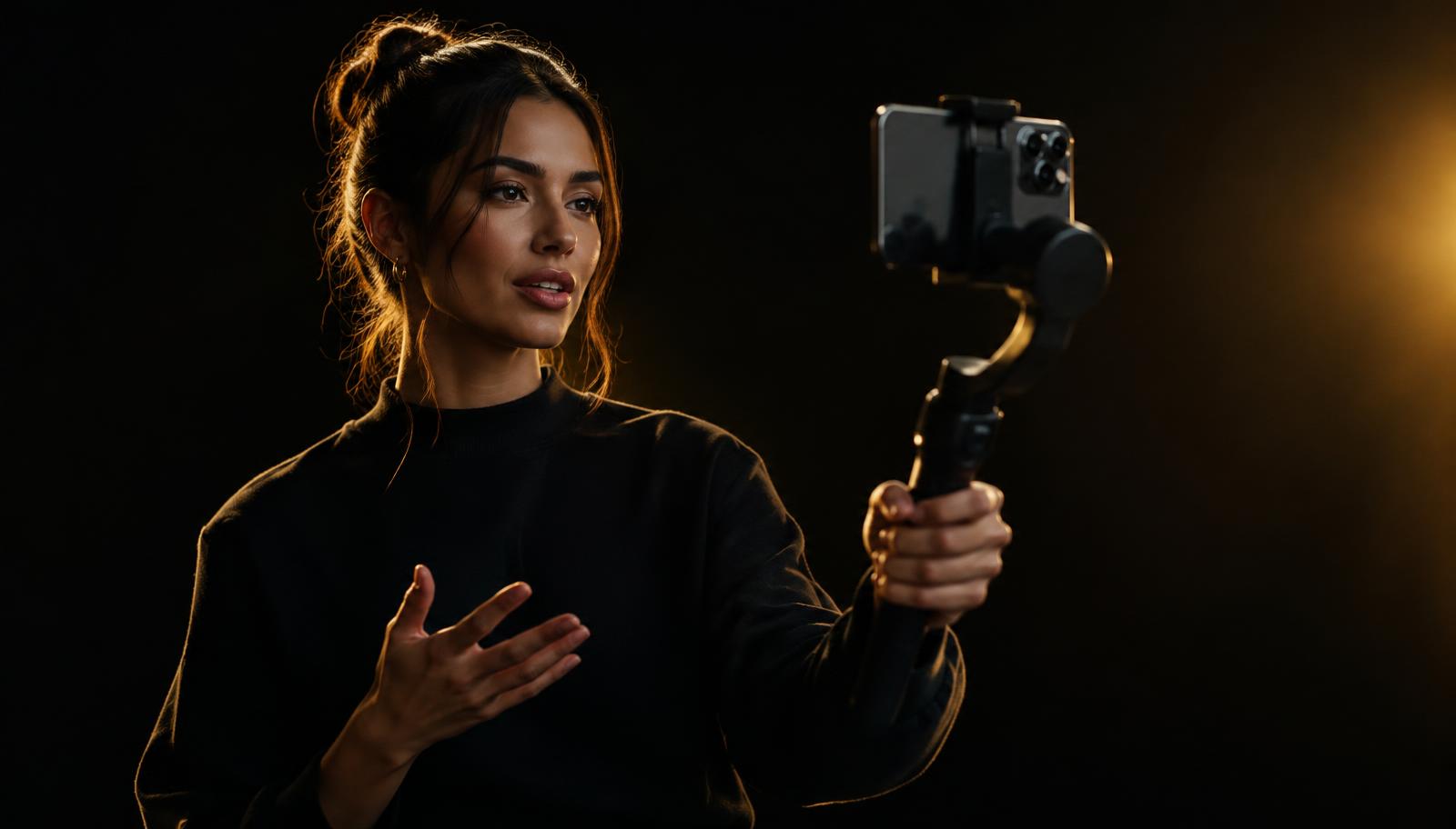 Creator filming short-form video in a studio